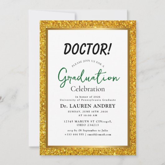 Doctor Graduation Party Invitation 招待状 (正面)