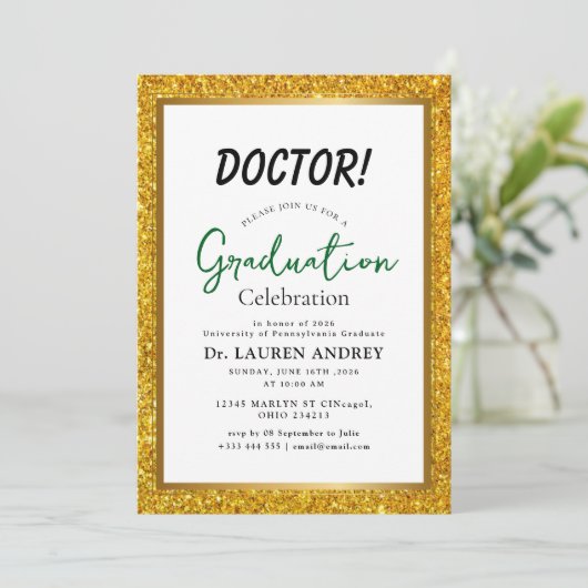 Doctor Graduation Party Invitation 招待状 (スタンド正面)