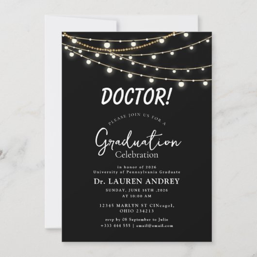 Doctor Graduation Party Invitation 招待状 (正面)