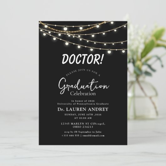Doctor Graduation Party Invitation 招待状 (スタンド正面)