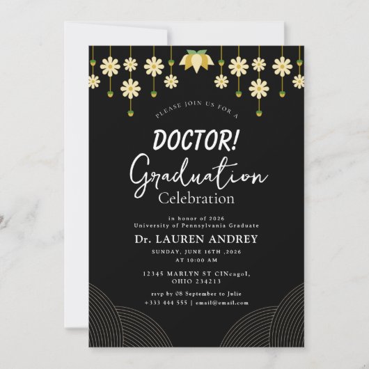 Doctor Graduation Party Invitation 招待状 (正面)