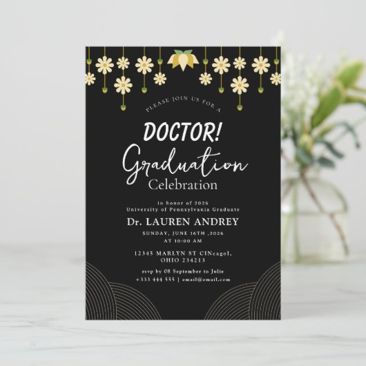 Doctor Graduation Party Invitation 招待状 (スタンド正面)