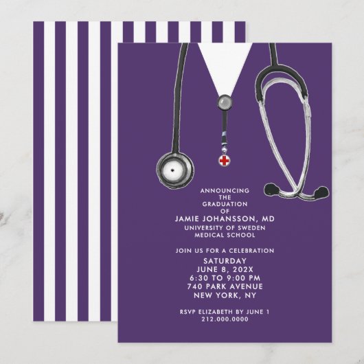 Doctor Graduation Party Invitations 招待状 (正面/裏面)