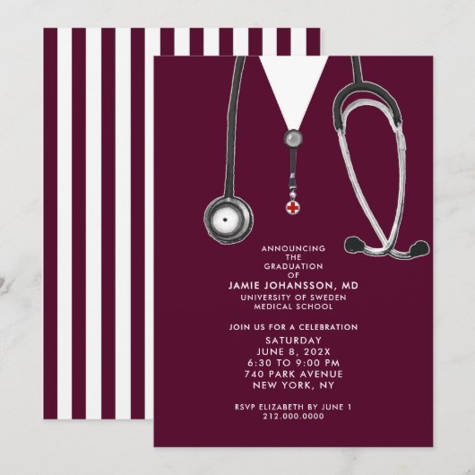 Doctor Graduation Party Invitations 招待状 (正面/裏面)