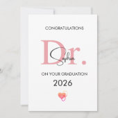 Doctor Graduation Personalized Name Class 2026 カード (正面)