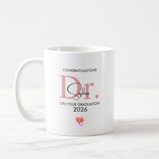 Doctor Graduation Personalized Name Class 2026 コーヒーマグカップ (左)