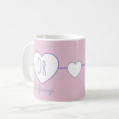 Doctor Heart Pink and Purple coffee mug コーヒーマグカップ (正面左)