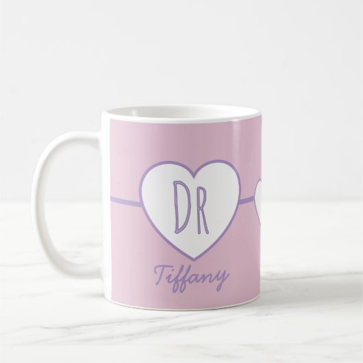 Doctor Heart Pink and Purple coffee mug コーヒーマグカップ (左)