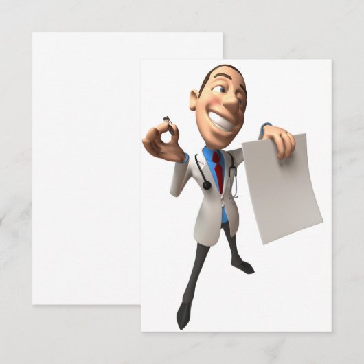 Doctor Holding Some紙招待状 招待状 (正面/裏面)