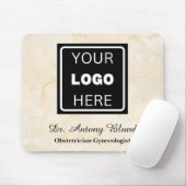 Doctor Hospital Clinic Logo Marfil Marble Mouse Pa マウスパッド (マウス)