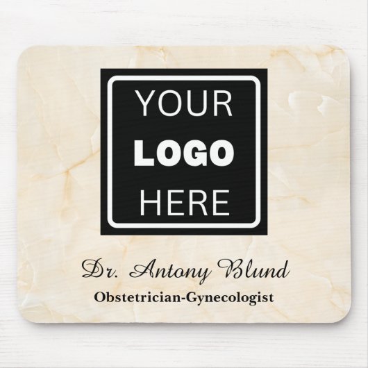 Doctor Hospital Clinic Logo Marfil Marble Mouse Pa マウスパッド (正面)