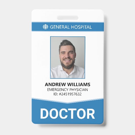 Doctor Hospital Medical Staff ID バッジ (表面)