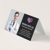 Doctor in Lab Coat |心臓病ロゴ 名刺 (正面)