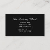 Doctor Minimalistブラックエレガント・ビジネス・カード 名刺 (裏面)
