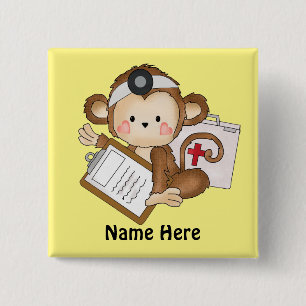 Doctor Monkey add wordsボタン 缶バッジ