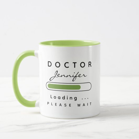 DOCTOR [Name]緑と白のロード マグカップ (左)