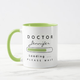 DOCTOR [Name] Loading Light Green & White マグカップ