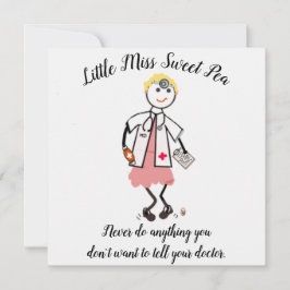 Doctor Note Card w Little Miss Sweet Pea 招待状
