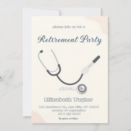 Doctor nurse retirement invitation 招待状 (正面)