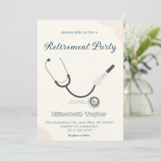 Doctor nurse retirement invitation 招待状 (スタンド正面)