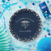Doctor Nursing Practice Graduation NavyBlue Silver ペーパープレート (パーティー)