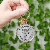 Doctor of Chiropractic Logo on Silver Background キーホルダー (手)