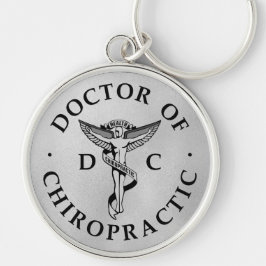 Doctor of Chiropractic Logo on Silver Background キーホルダー