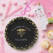 Doctor of Nursing Practice Graduation Black Gold ペーパープレート (パーティー)
