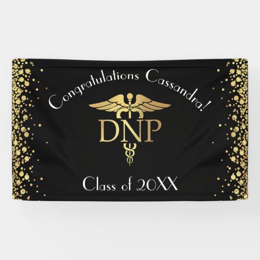 Doctor of Nursing Practice Graduation Black Gold 横断幕 (横)