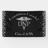 Doctor of Nursing Practice Graduation Black Silver 横断幕 (横)