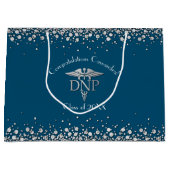 Doctor of Nursing Practice Graduation Blue Silver ラージペーパーバッグ (正面)