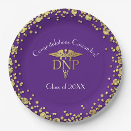 Doctor of Nursing Practice Graduation Purple Gold ペーパープレート