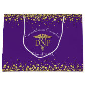 Doctor of Nursing Practice Graduation Purple Gold ラージペーパーバッグ (正面)