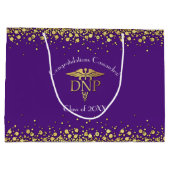 Doctor of Nursing Practice Graduation Purple Gold ラージペーパーバッグ (裏面)