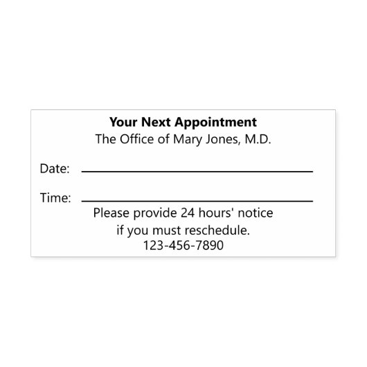 Doctor Officeの次のアポイントメントのアラーム セルフインキングスタンプ (デザイン)