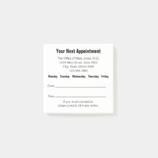 Doctor Officeの次のアポイントメントのアラーム ポストイット