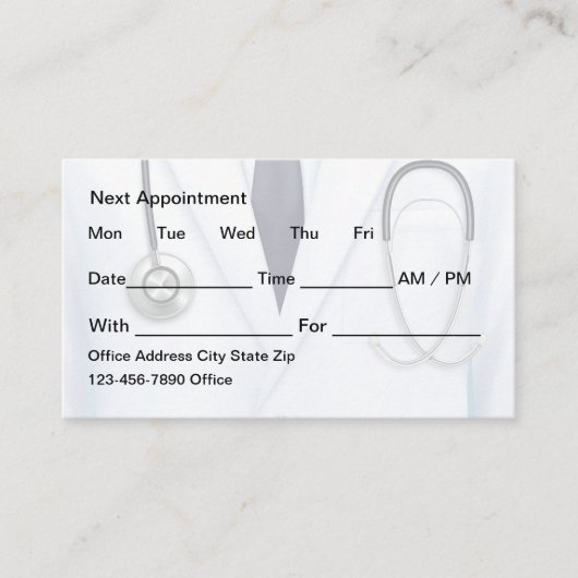 Doctor Officeアポイントメントカード一括予算 予約カード (正面)