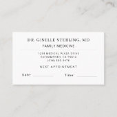 Doctor Office Appointment Card 予約カード (正面)