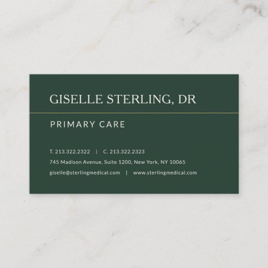 Doctor Office Green Appointment Reminder 名刺 (正面)