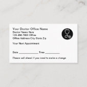 Doctor Office Patientアポイントメントカード 予約カード (正面)