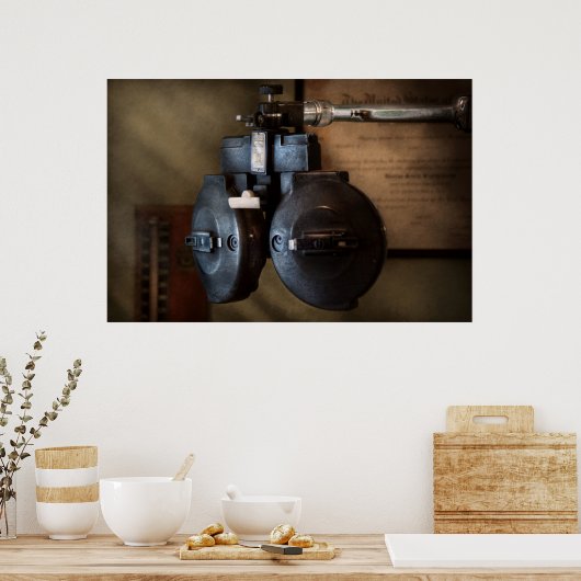 Doctor - Optometry - An old phoropter ポスター (キッチン)