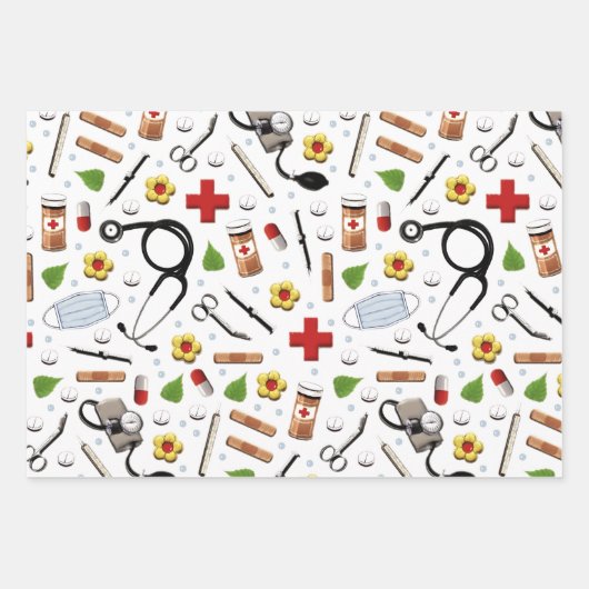 Doctor or Nurse Gift ラッピングペーパーシート (正面)