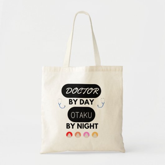 Doctor Otaku Tote bag (White) トートバッグ (正面)