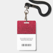Doctor Photo Logoタイポグラフィバーコード赤い名前ID バッジ (裏面（ネックストラップ付）)