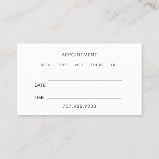 Doctor Physician Appointment Reminder And  名刺 (裏面)