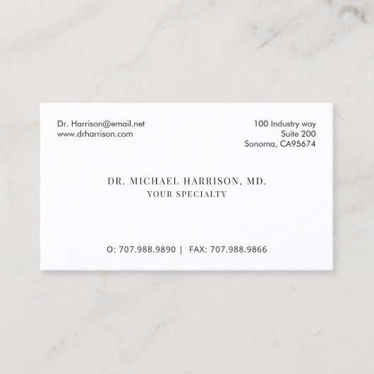 Doctor Physician Appointment Reminder And  名刺 (正面)