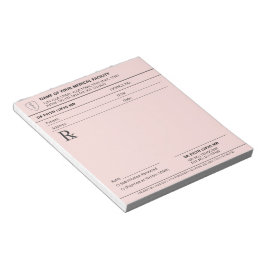 Doctor Prescription Editable Pastel Pink Medical ノートパッド