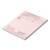 Doctor Prescription Editable Pastel Pink Medical ノートパッド (回転)
