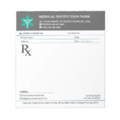 Doctor Prescription Medical RX Pad – Charcoal Grey ノートパッド (正面)