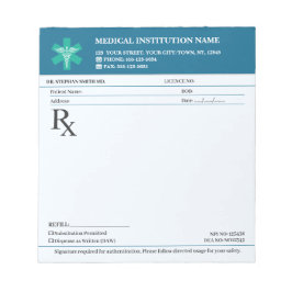 Doctor Prescription Medical RX Pad – Editable Navy ノートパッド